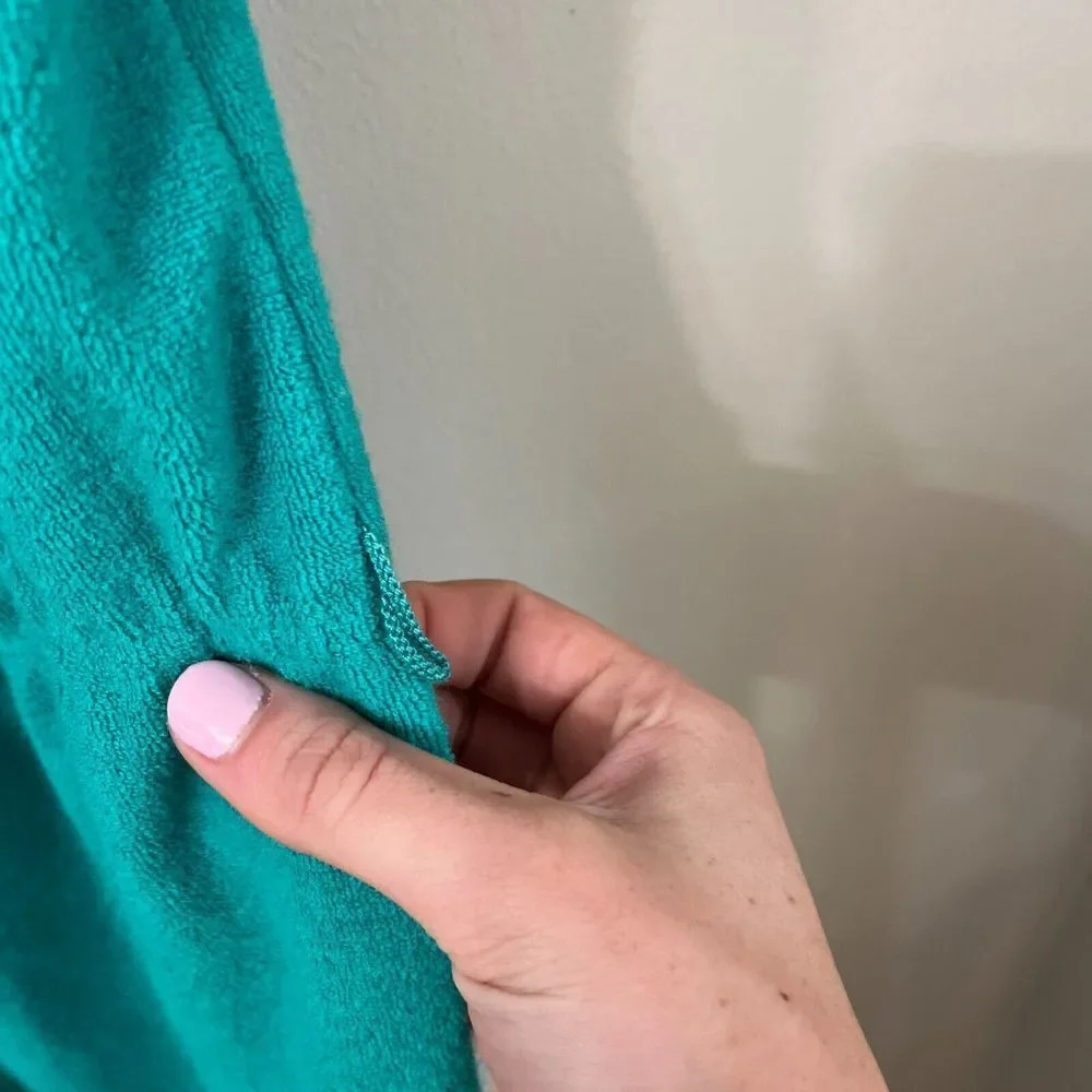 Vtg 90sCatalina Womens Green Terrycloth Romper Medium Sleeveless Spaghetti Strap - Picture 7 of 7